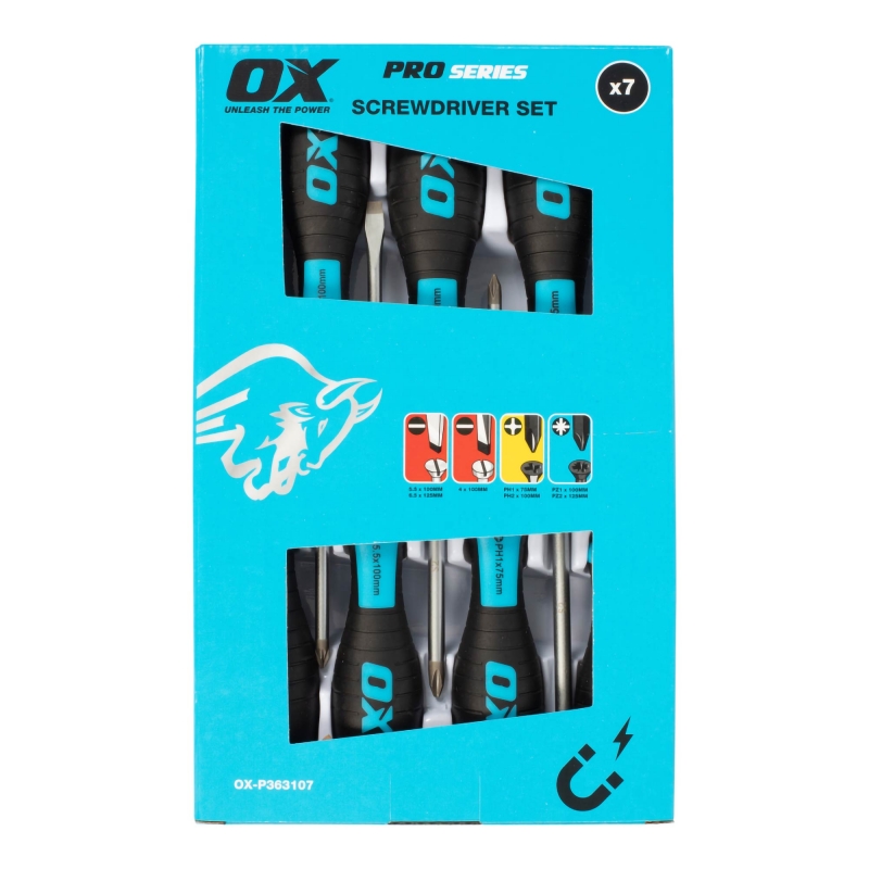 OX TOOLS OX TOOLS OX Pro 7 Piece Screwdriver Set