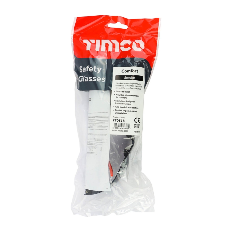 TIMCO TIMCO 770618 Comfort Safety Glasses - Smoke