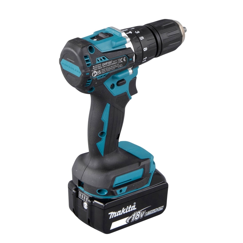 MAKITA MAKITA DHP487SF 18v Brushless Combi Drill with 1x3ah Battery in a Cube Bag