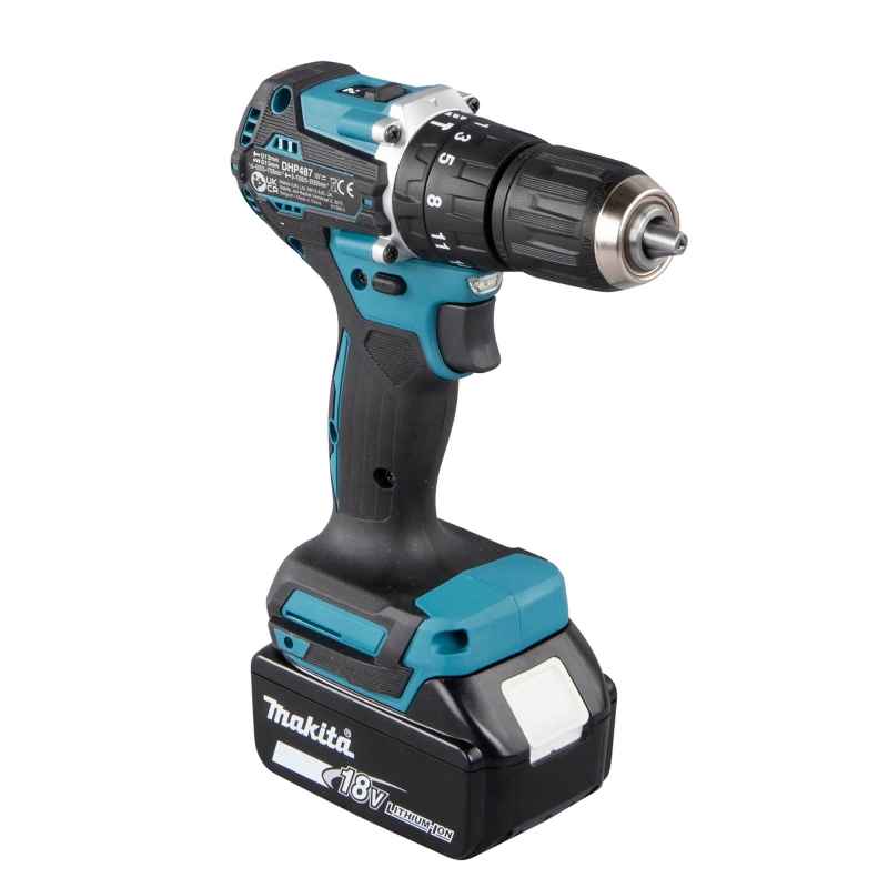 MAKITA MAKITA DHP487SF 18v Brushless Combi Drill with 1x3ah Battery in a Cube Bag