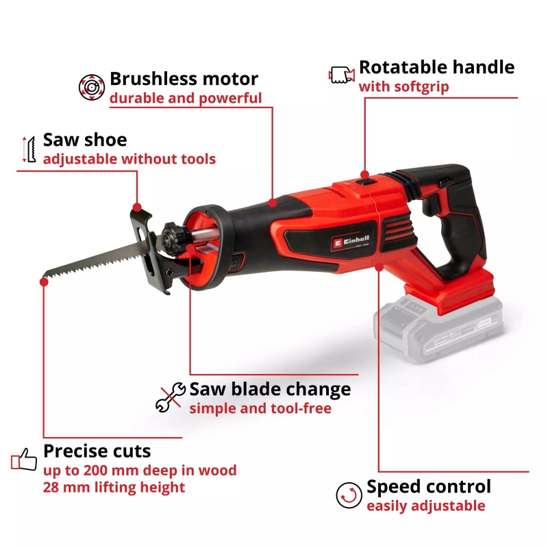EINHELL EINHELL TP-AP 18/28 Li BL - Solo 18v Brushless Recip Saw BODY ONLY