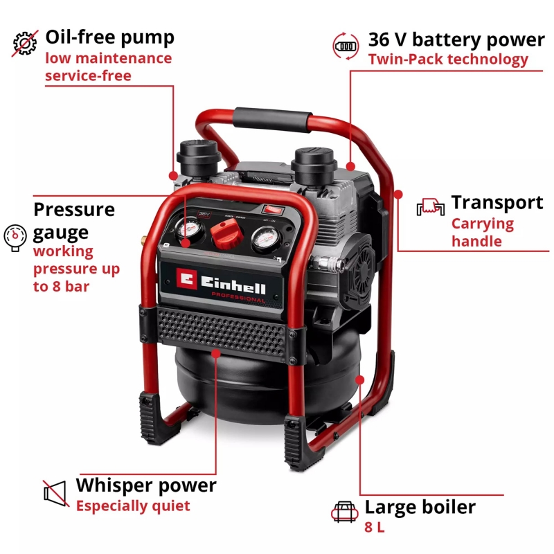 EINHELL EINHELL SILENZZO 36/210 PROFESSIONAL Cordless Air Compressor BODY ONLY