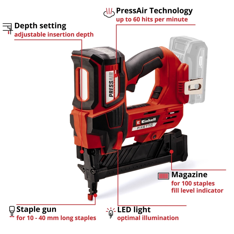 EINHELL EINHELL FIXETTO 18/40 S PROFESSIONAL Cordless Stapler BODY ONLY