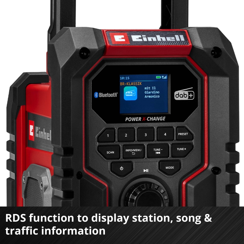 EINHELL EINHELL TE-CR18LiDAB+/FM/BT-Solo 18v Site Radio BODY ONLY