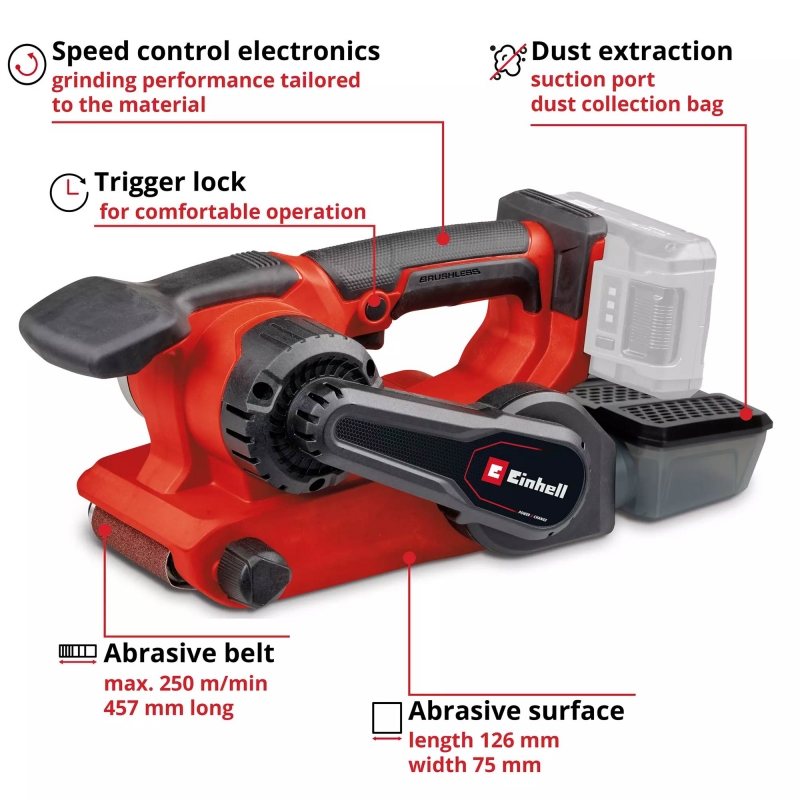 EINHELL EINHELL TP-BS 18/457 Li BL - Solo 18v Belt Sander BODY ONLY