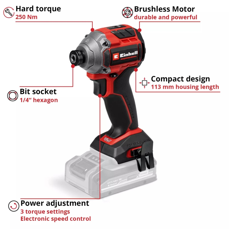 EINHELL EINHELL TP-CI 18/250-C Li BL - Solo 18v Impact Driver BODY ONLY