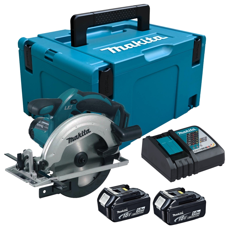 MAKITA MAKITA DSS611RTJ 18v LXT Circular Saw with 2x5ah Batteries and Makpac Case