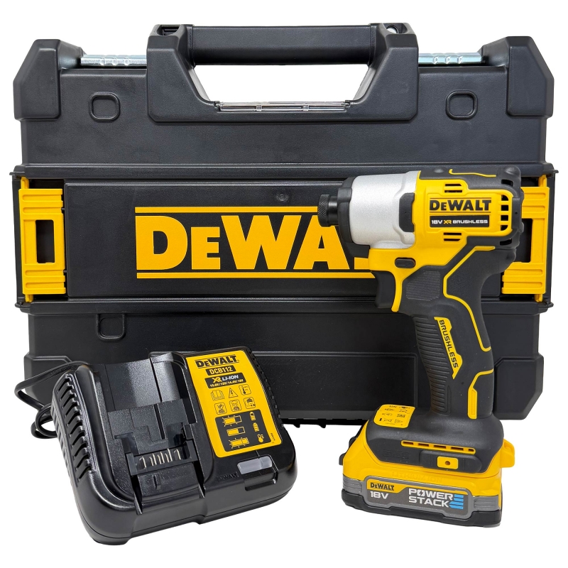 DEWALT DEWALT DCF840E1T 18v Compact Impact Driver with 1x1.7a Powerstack Battery