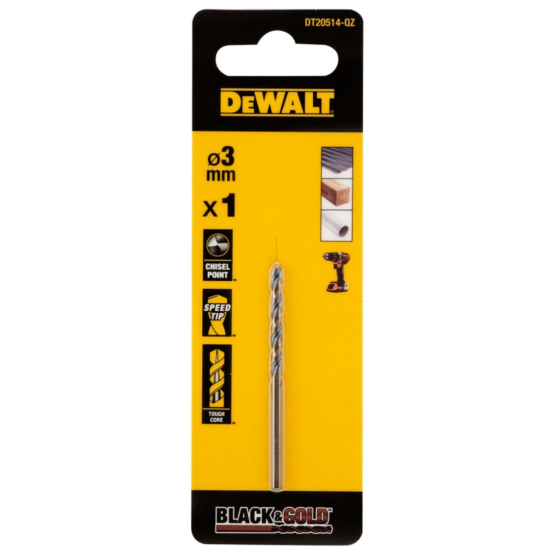 DEWALT DT20514-QZ 3mm Black Gold HSS Drill Bit