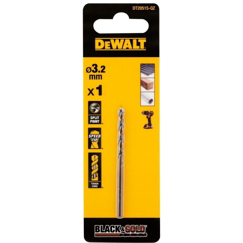 DEWALT DEWALT DT20515-QZ 3.2mm Black Gold HSS Drill Bit