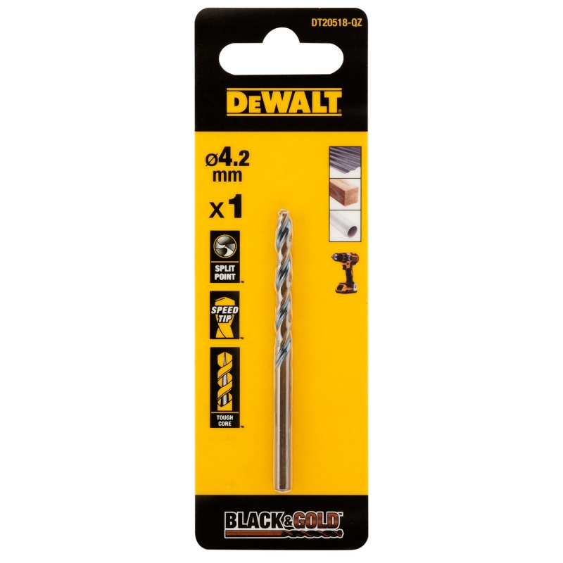 DEWALT DEWALT DT20518-QZ 4.2mm Black Gold HSS Drill Bit