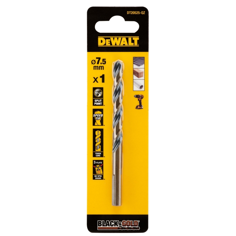 DEWALT DEWALT DT20525-QZ 7.5mm Black Gold HSS Drill Bit