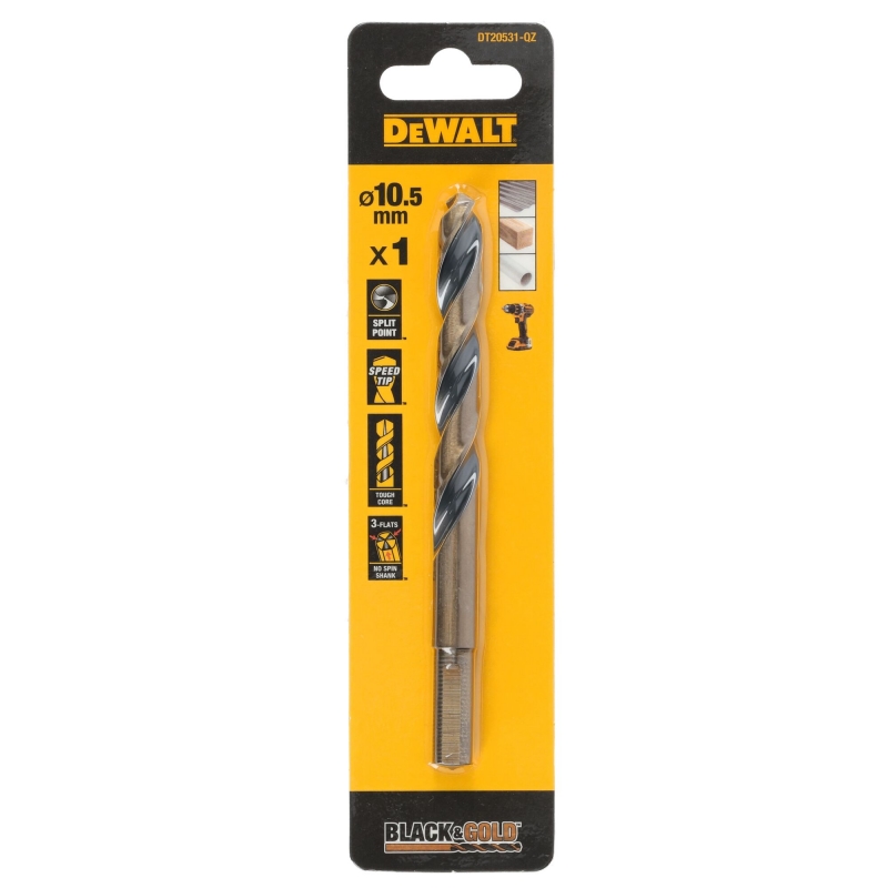DEWALT DEWALT DT20531-QZ 10.5mm Black Gold HSS Drill Bit