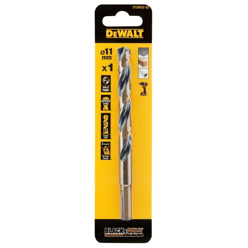 DEWALT DEWALT DT20532-QZ 11mm Black Gold HSS Drill Bit