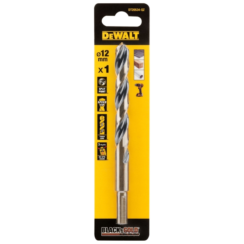 DEWALT DEWALT DT20534-QZ 12mm Black Gold HSS Drill Bit