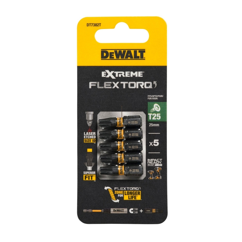 DEWALT DEWALT DT7382TQZ T25 25mm IR Torsion Bit (x5)