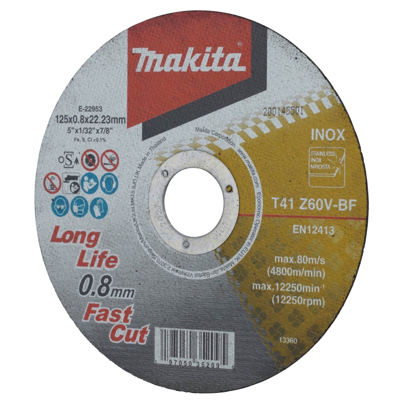 MAKITA MAKITA E-22953 125mm Thin Cut-Off Wheel Z60V