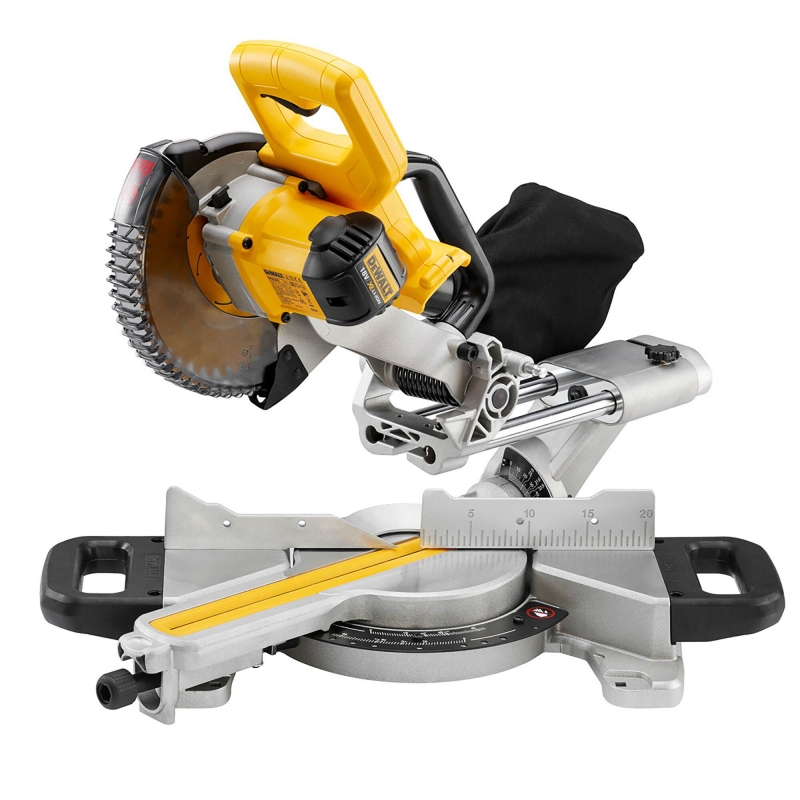 DEWALT DEWALT DCS365M2 18v Mitre Saw with 2x4ah Batteries, DE7035 Stand and DE7025 Brackets
