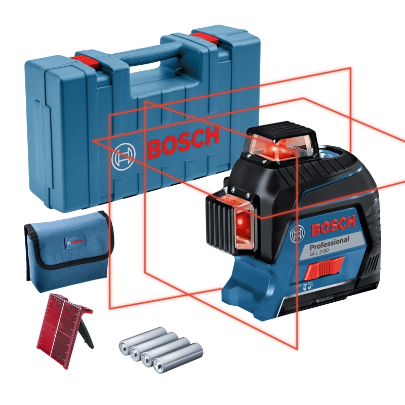 BOSCH BOSCH GLL380 3 Plane Line Laser 4xAA Batteries