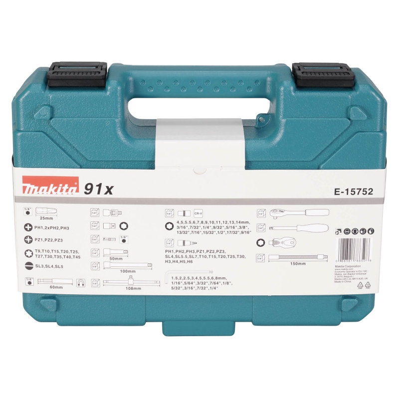 MAKITA MAKITA E-15752 91 Piece Screw Bit & Socket Set