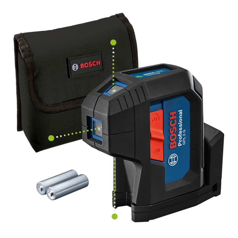 BOSCH BOSCH GPL3G 3 Point Green Self Level Laser with 2xAA Batteries
