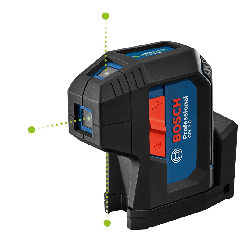 BOSCH BOSCH GPL3G 3 Point Green Self Level Laser with 2xAA Batteries