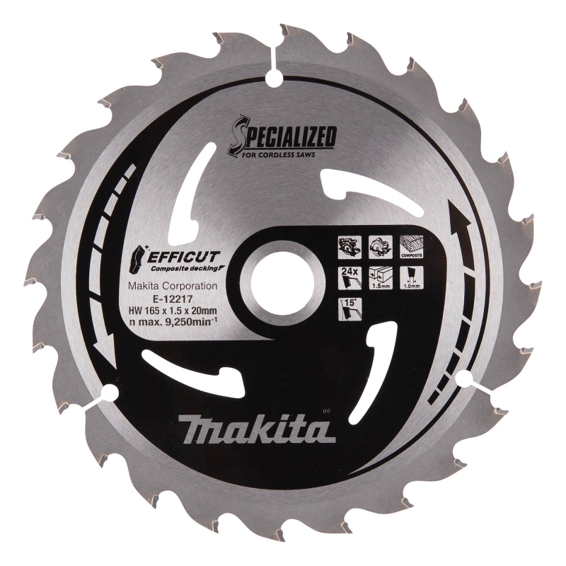 MAKITA MAKITA E-12217 165x20mm 24T Blade for Composite Decking