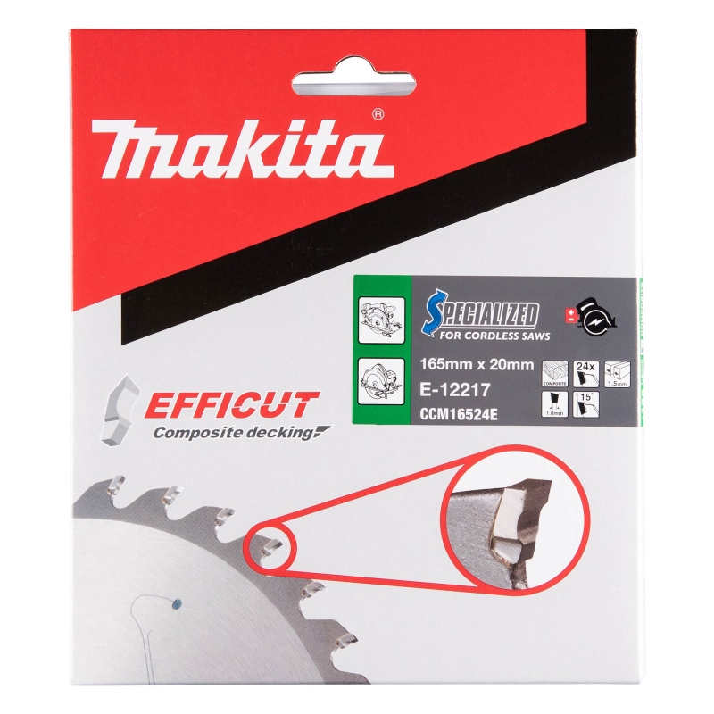 MAKITA MAKITA E-12217 165x20mm 24T Blade for Composite Decking