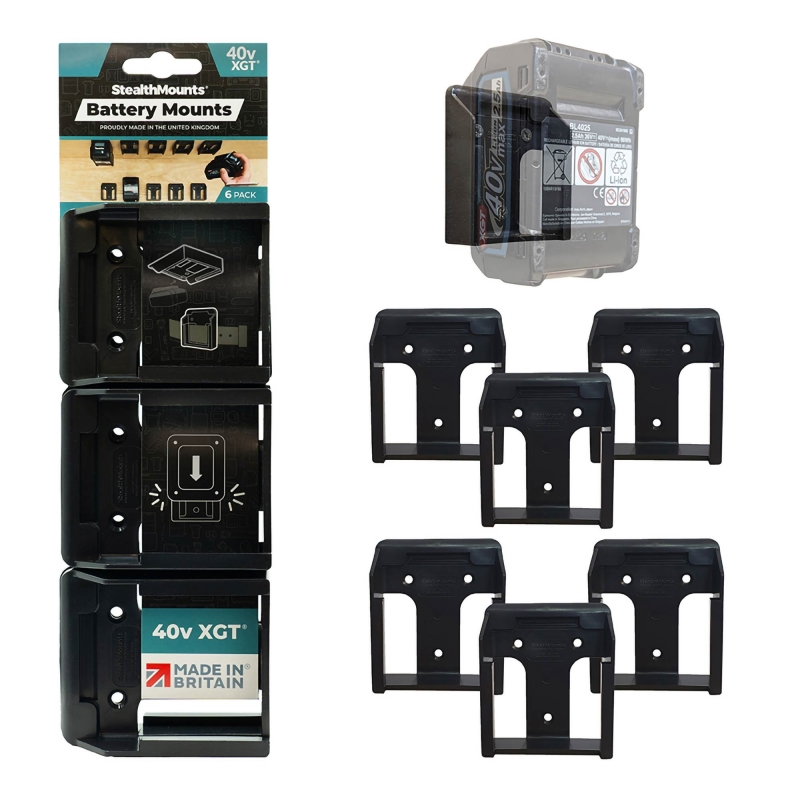 STEALTHMOUNTS STEALTHMOUNTS BM-MK40-BLK-6 Makita 40v Battery Mounts Black