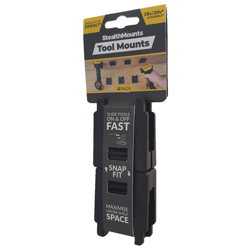STEALTHMOUNTS STEALTHMOUNTS TM-DW18-BLK-4 Dewalt XR Tool Mounts Black