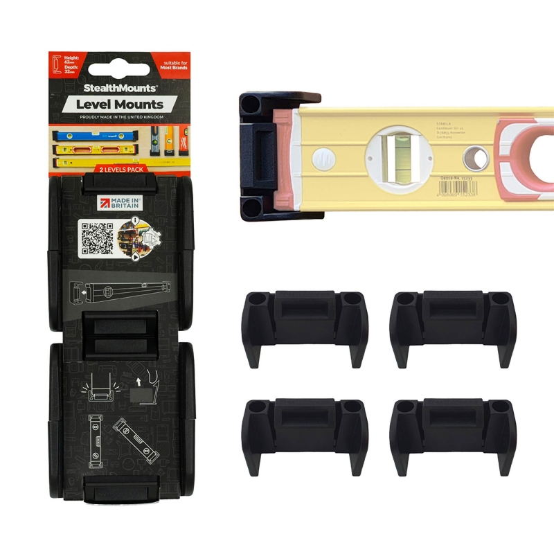 STEALTHMOUNTS STEALTHMOUNTS OM-LM-BLK-2 Level Mount - Black 2 Pack