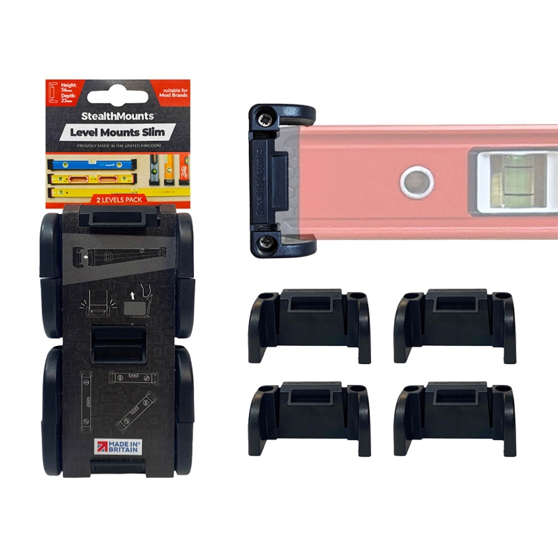 STEALTHMOUNTS STEALTHMOUNTS OM-LM-SL-BLK-2 Black Level Mount Slim 2 Pack