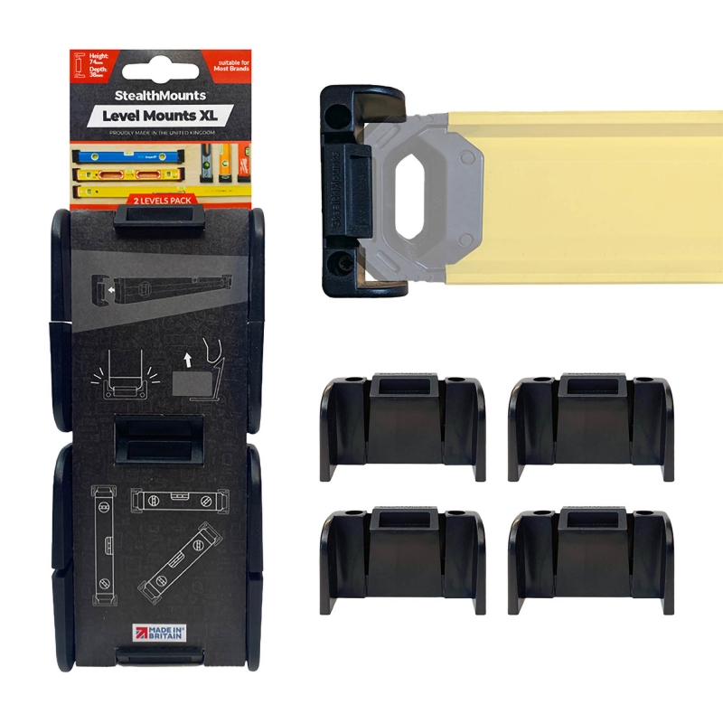 STEALTHMOUNTS STEALTHMOUNTS OM-LM-XL-BLK-2 Black Level Mount XL 2 Pack