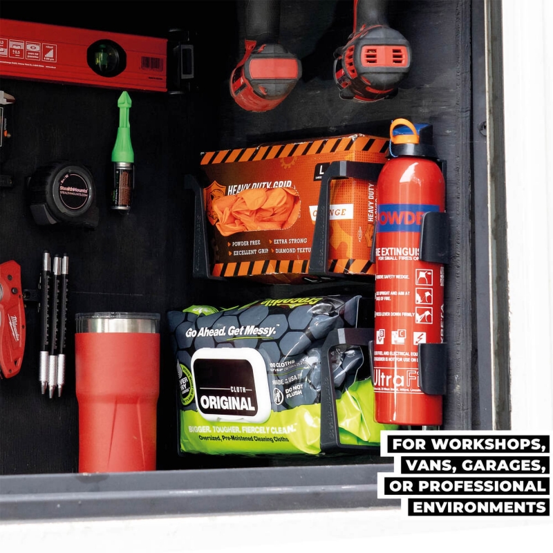 STEALTHMOUNTS STEALTHMOUNTS OM-WH-BLK-2 Black Wipe Holder Retail 2 Pack