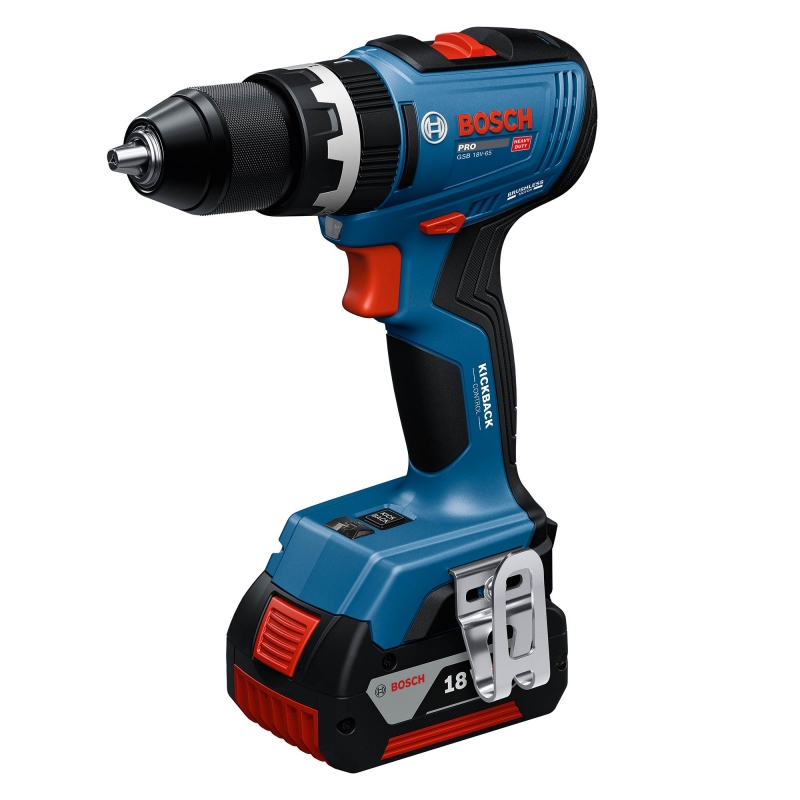 BOSCH BOSCH GSB18V-65 18v Combi Drill with 2x5ah Batteries and L-Boxx Case