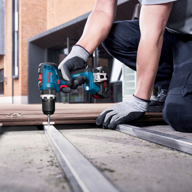 BOSCH BOSCH GSB18V-65 18v Combi Drill with 2x5ah Batteries and L-Boxx Case