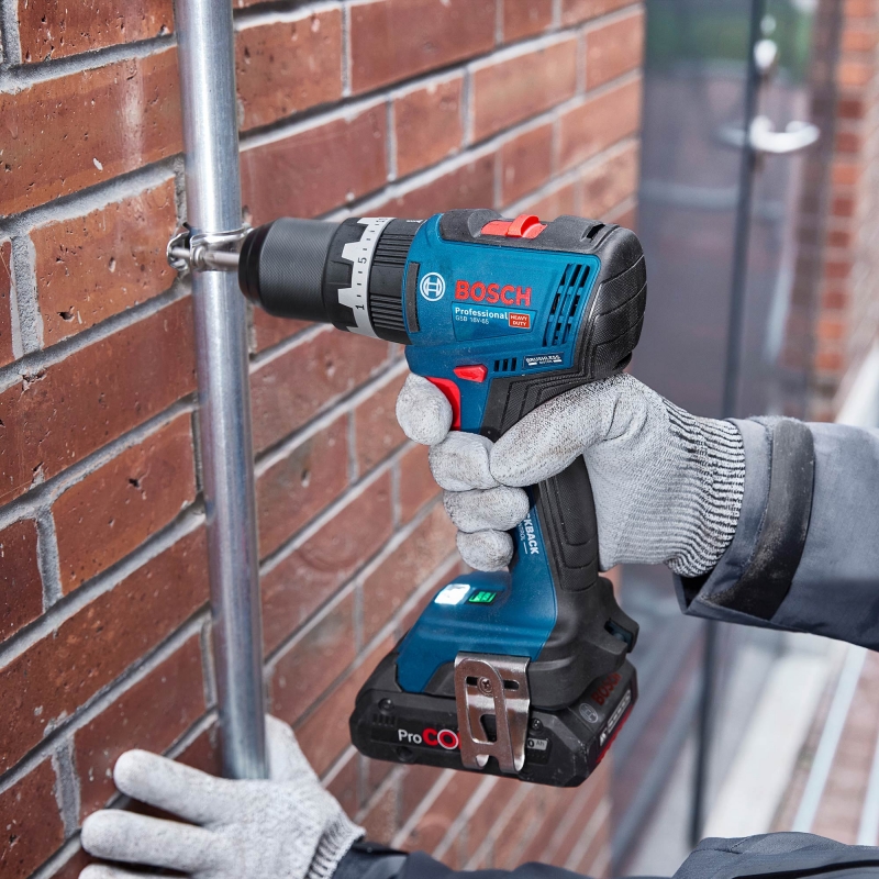 BOSCH BOSCH GSB18V-65 18v Combi Drill with 2x5ah Batteries and L-Boxx Case