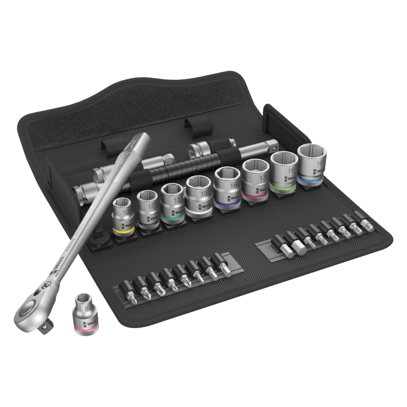 WERA WERA 8100 SB 8 Zyklop Metal Ratchet Set with switch lever, 3/8