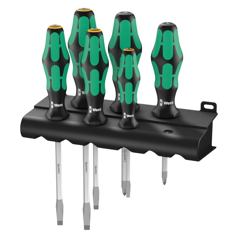 WERA WERA 334/355 SK/6 6 Piece Screwdriver set Kraftform Plus Lasertip and rack