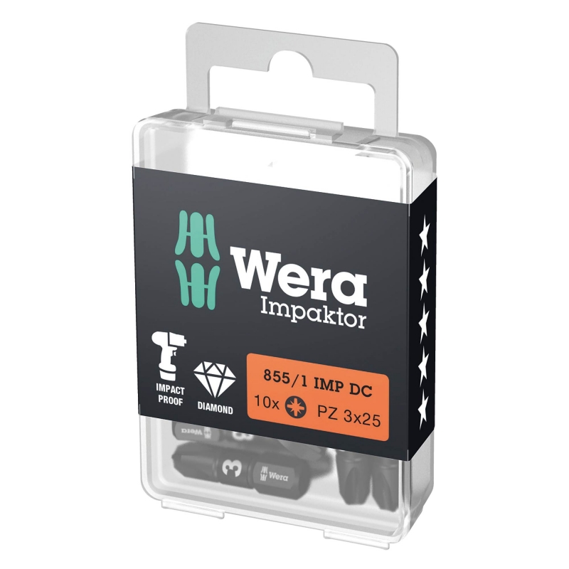 WERA WERA 855/1 IMP DC PZ3x25mm Impaktor bits (10 Pack)
