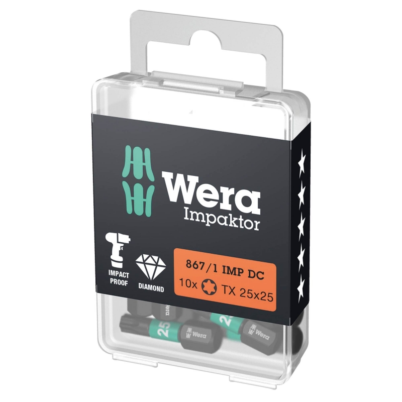 WERA WERA 867/1 IMP DC TORX? 25x25mm Impaktor bits (10 Pack)