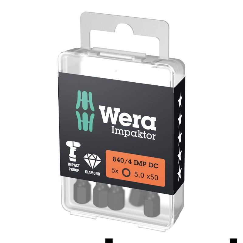 WERA WERA 840/4 IMP DC Hex-Plus 5x50mm Impaktor bits (10 Pack)