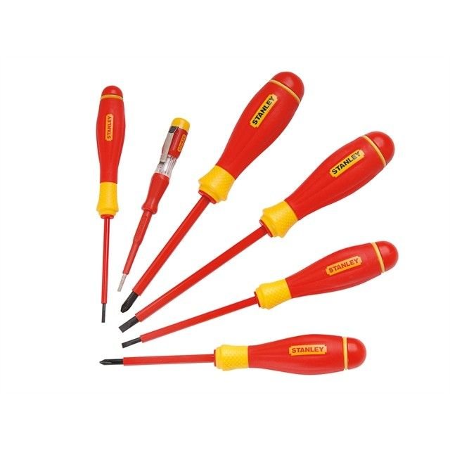 STANLEY STANLEY 0 65 443 FatMax 6 Piece VDE Screwdriver Set - Parallel/Pozi