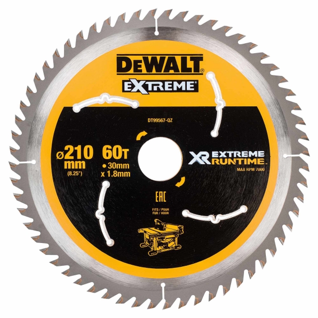 DEWALT DT99567 210x30mm 60T Xtreme Circular Saw Blade ToolStore UK