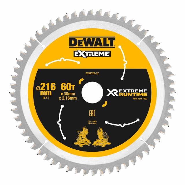DEWALT DEWALT DT99570 216x30mm 60T Xtreme Saw Blade