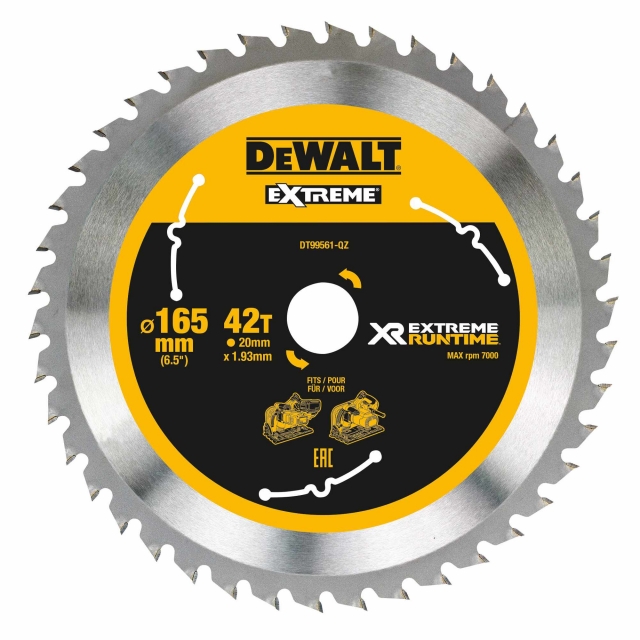 DEWALT DEWALT DT99561 165x20mm 42T Xtreme Circ Saw Blade