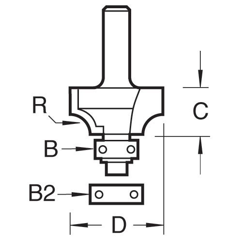 TREND TREND 46/150X1/4TC Bearing Guided Ovolo 12.7mm x 19mm
