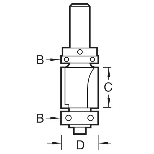 TREND TREND 46/301X1/2TC Double Bearing Guided Trimmer 9.1mm x 50mm