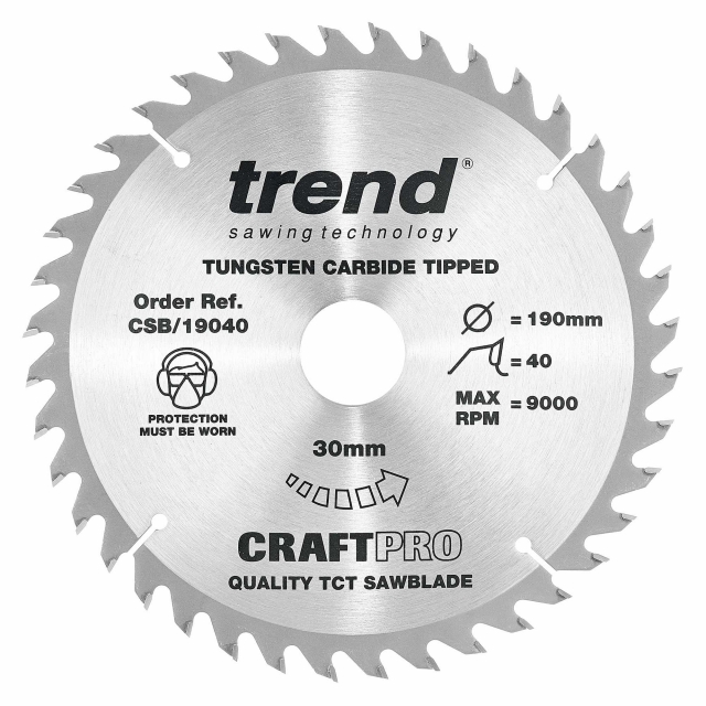 TREND TREND CSB/19040 190mm x 30mm 40T Craft Saw Blade