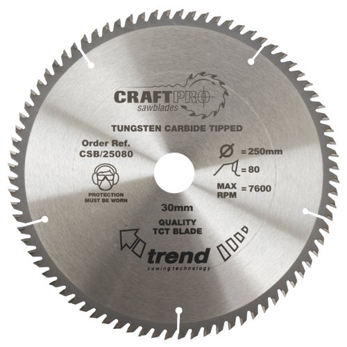 TREND TREND CSB/25080 250mm x 30mm 80T Craft Saw Blade